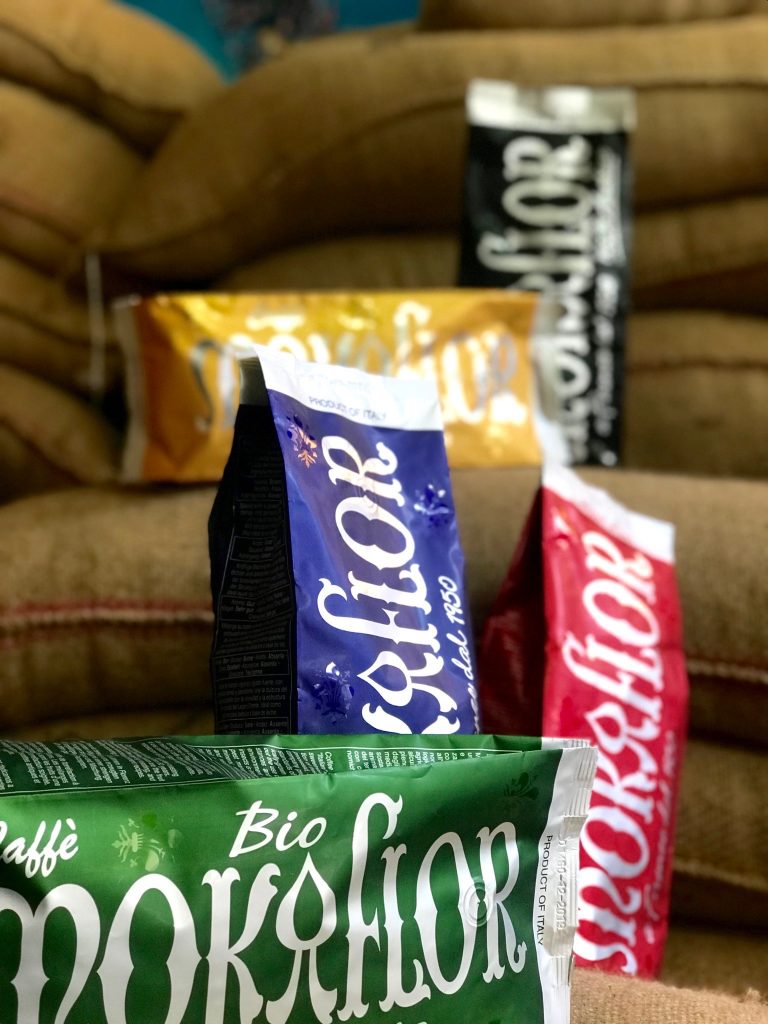 The Mokaflor rainbow - our 60/40 GREEN organic espresso blend